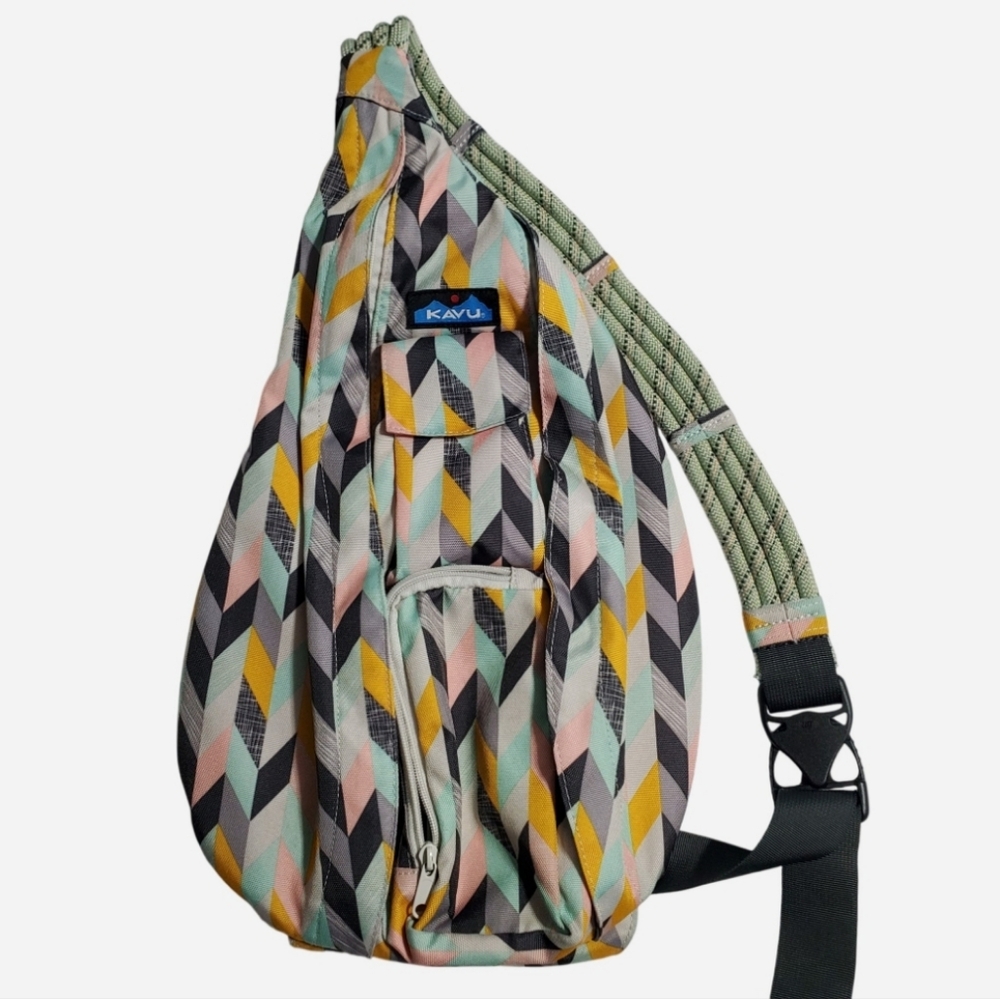 Kavu Women's Geometric Crossbody Bag - Green, Pink, Yellow, Black